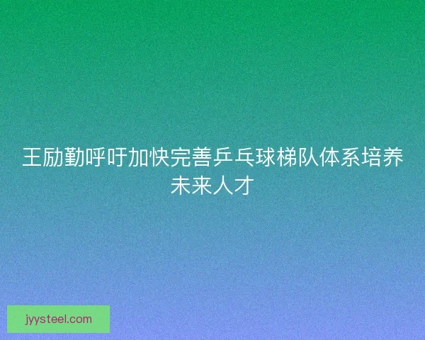 王励勤呼吁加快完善乒乓球梯队体系培养未来人才